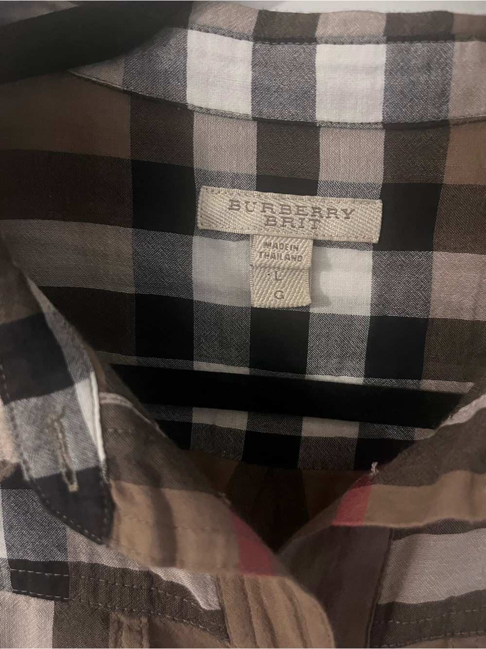 Burberry Brown and Black Check Cotton Button-Down Shirt